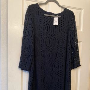 J CREW NAVY LACE DRESS Size 12